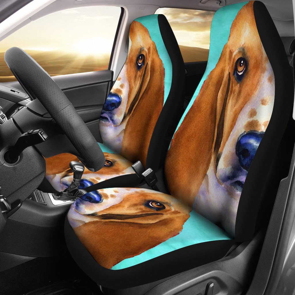 Basset Hound Dog Art Print Car Seat Covers-Free Shipping