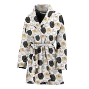 Pomeranian Patterns Print Women's Bath Robe-Free Shipping - Deruj.com