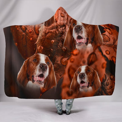 Cute Irish Red and White Setter Print Hooded Blanket-Free Shipping - Deruj.com