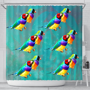 Gouldian Finch Bird Print Shower Curtains-Free Shipping - Deruj.com