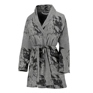 Saluki Dog Print Women's Bath Robe-Free Shipping - Deruj.com