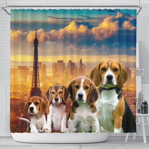 Beagle Print Shower Curtain-Free Shipping - Deruj.com