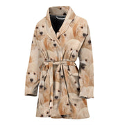 Goldendoodle In Lots Print Women's Bath Robe-Free Shipping - Deruj.com