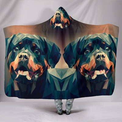 Rottweiler Dog Vector Art Print Hooded Blanket-Free Shipping - Deruj.com