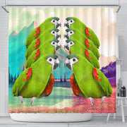 Red Shouldered Macaw Parrot Print Shower Curtains-Free Shipping - Deruj.com