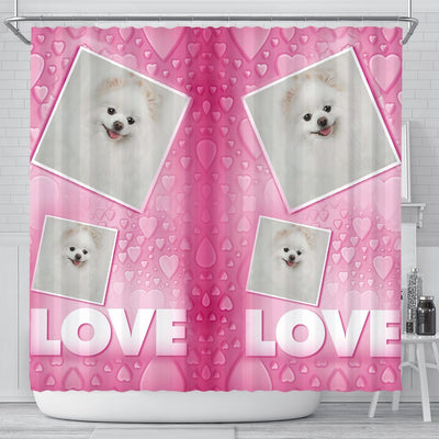 Pomeranian Dog Love Print Shower Curtain-Free Shipping - Deruj.com