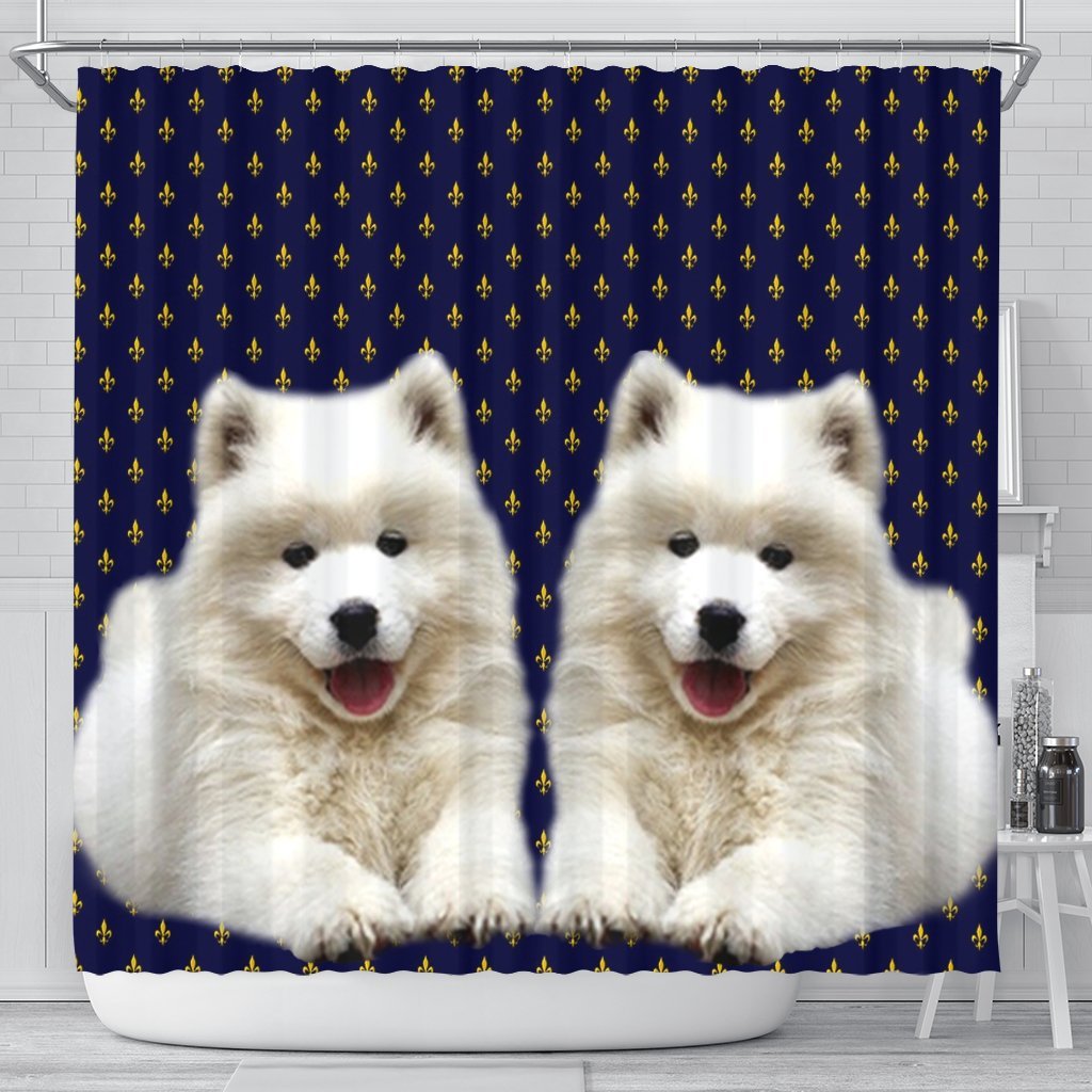 Cute Samoyed Dog Print Shower Curtains-Free Shipping - Deruj.com