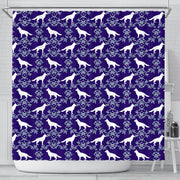 German Shepherd Dog Floral Print Shower Curtains-Free Shipping - Deruj.com