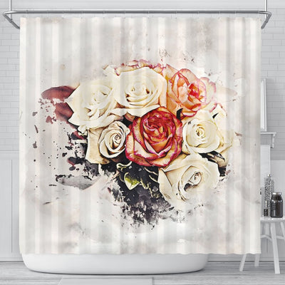 Rose Flower Color Art Print Shower Curtains-Free Shipping - Deruj.com