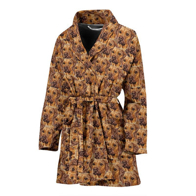 Rhodesian Ridgeback Dog In Lots Print Women's Bath Robe-Free Shipping - Deruj.com