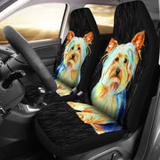 Cute Yorkshire Terrier (Yorkie) Art Print Car Seat Covers - Deruj.com