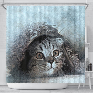 Lovely Cat Art Print Shower Curtains-Free Shipping - Deruj.com