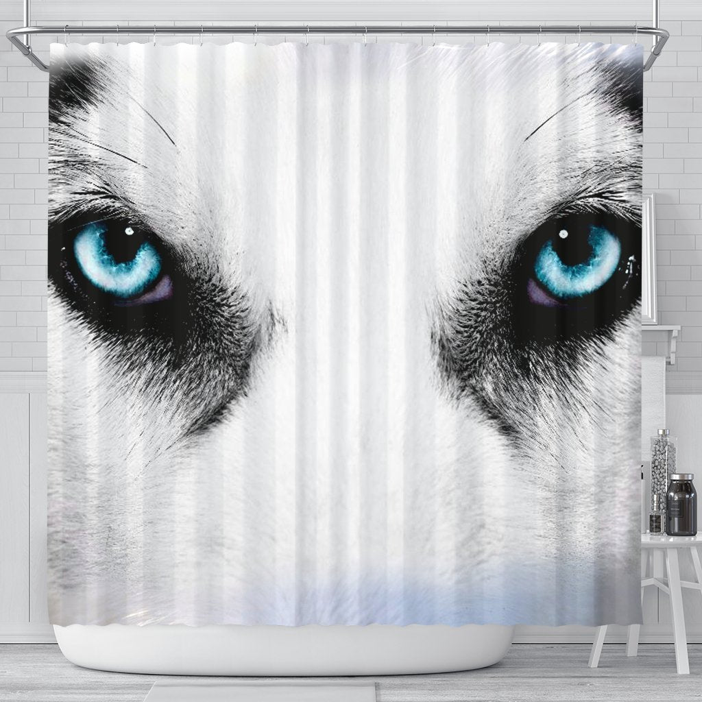 Siberian Husky Face Print Shower Curtains-Free Shipping - Deruj.com