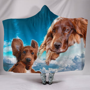 Cute Irish Setter Dog Print Hooded Blanket-Free Shipping - Deruj.com