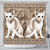 Oriental Shorthair Cat Print Shower Curtain-Free Shipping - Deruj.com