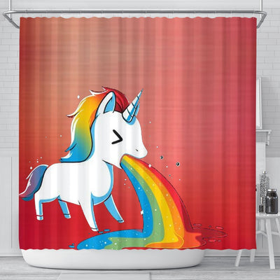 Rainbow Unicorn Print Shower Curtain-Free Shipping - Deruj.com