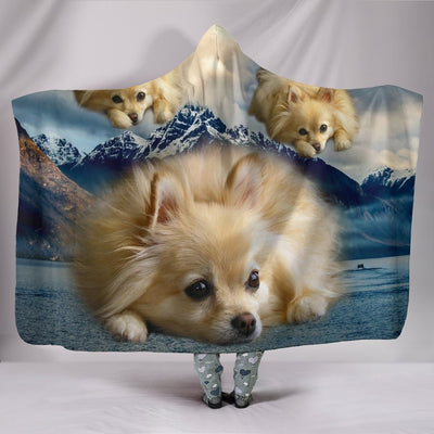 Cute Pomeranian Puppy Print Hooded Blanket-Free Shipping - Deruj.com