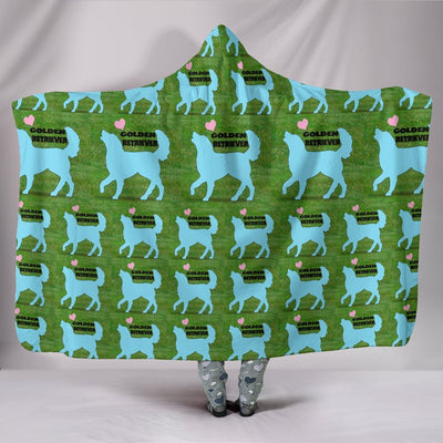 Golden Retriever Dog Pattern Print Limited Edition Hooded Blanket-Free Shipping - Deruj.com