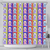 Westie Colorful Pattern Print Shower Curtains-Free Shipping - Deruj.com