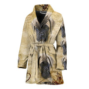 English Mastiff Puppy Print Women's Bath Robe-Free Shipping - Deruj.com