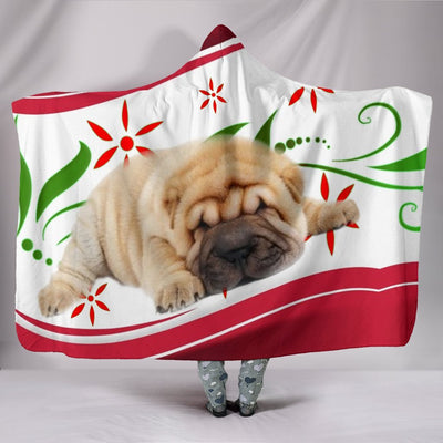 Cute Shar Pei Dog Print Hooded Blanket-Free Shipping - Deruj.com