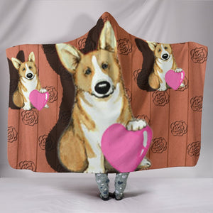 Pembroke Welsh Corgi Love Print Hooded Blanket-Free Shipping - Deruj.com