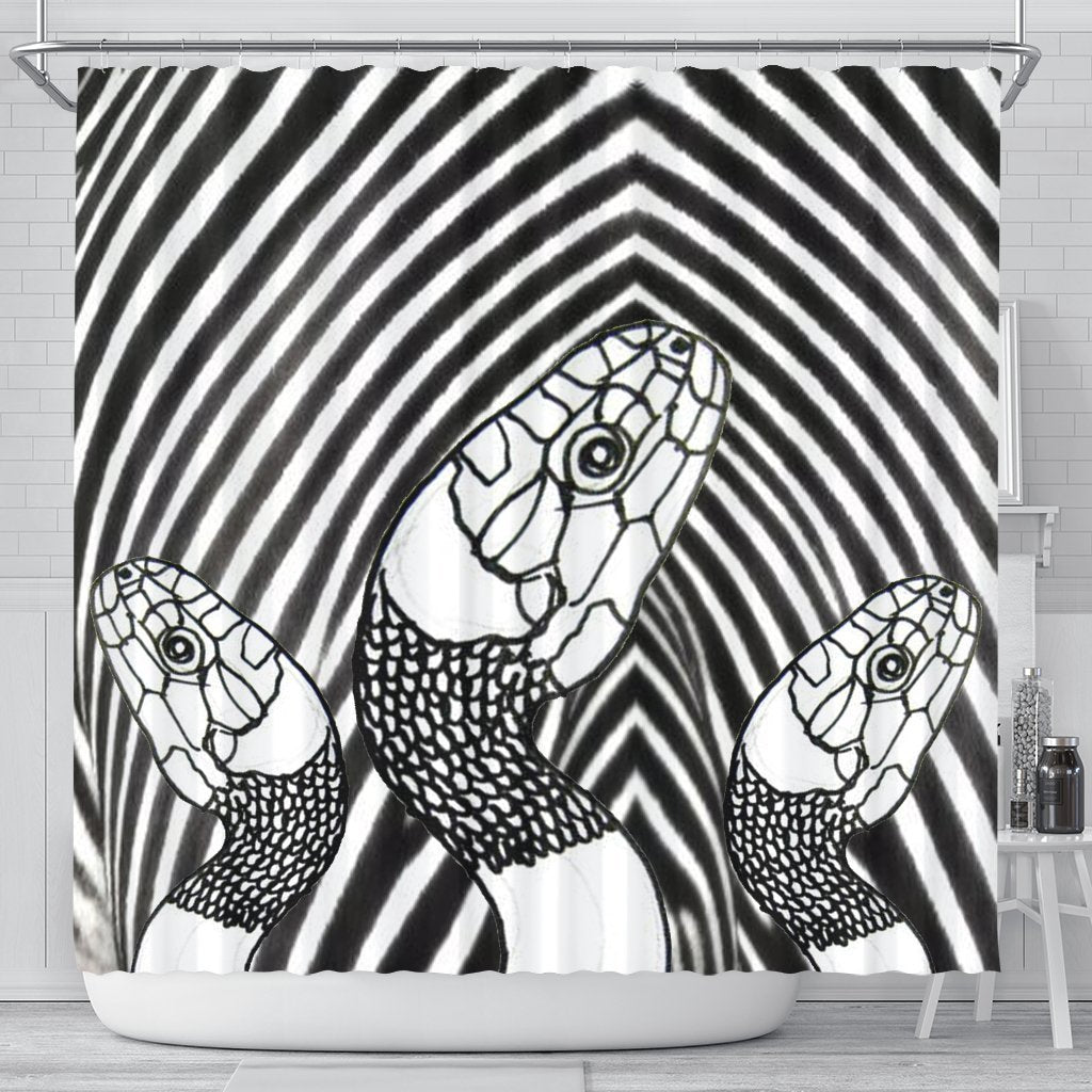 Black&White Snake Print Shower Curtain-Free Shipping - Deruj.com