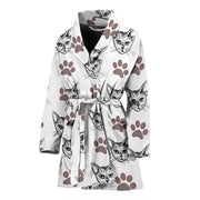 Cat With Paws Patterns Print Women's Bath Robe-Free Shipping - Deruj.com