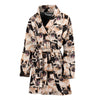 Pug In Lots Print Women's Bath Robe-Free Shipping - Deruj.com