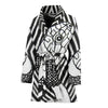 Black & White Snake Print Women's Bath Robe-Free Shipping - Deruj.com