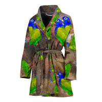 Blue Headed Parrot Art Print Women's Bath Robe-Free Shipping - Deruj.com