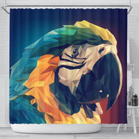 Blue And Yellow Macaw Parrot Vector Art Print Shower Curtains-Free Shipping - Deruj.com