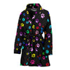 Colorful Paws Print Women's Bath Robe-Free Shipping - Deruj.com