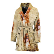 Cute Cocker Spaniel Print Women's Bath Robe-Free Shipping - Deruj.com