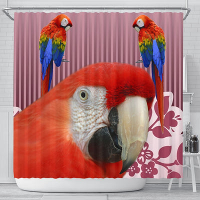 Scarlet macaw Parrot Print Shower Curtain-Free Shipping - Deruj.com