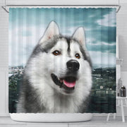Cute Siberian Husky Print Shower Curtains-Free Shipping - Deruj.com