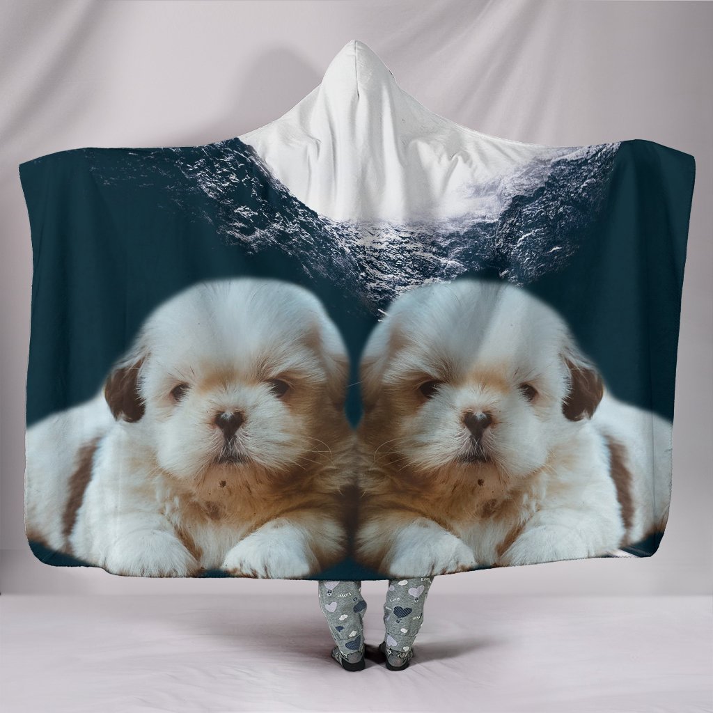 Shih Tzu Print Hooded Blanket-Free Shipping - Deruj.com