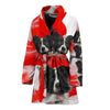 Border Collie On White Print Women's Bath Robe-Free Shipping - Deruj.com