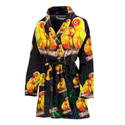Sun Conure Parrot Print Women's Bath Robe-Free Shipping - Deruj.com