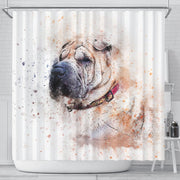 Shar Pei Dog Art Print Shower Curtains-Free Shipping - Deruj.com