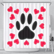 Dog Paws with Love Print Shower Curtain-Free Shipping - Deruj.com