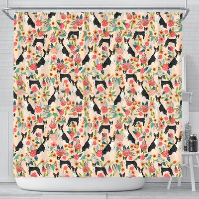 Cute Basenji Dog Floral Print Shower Curtains-Free Shipping - Deruj.com