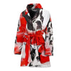 Boston Terrier On White Print Women's Bath Robe-Free Shipping - Deruj.com