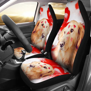 Golden Retriever With Heart Print Car Seat Covers- Free Shipping - Deruj.com