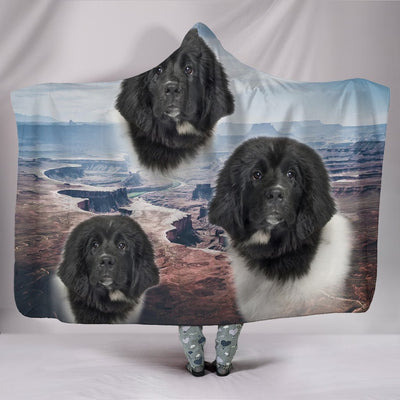 Cute Newfoundland Dog Print Hooded Blanket-Free Shipping - Deruj.com