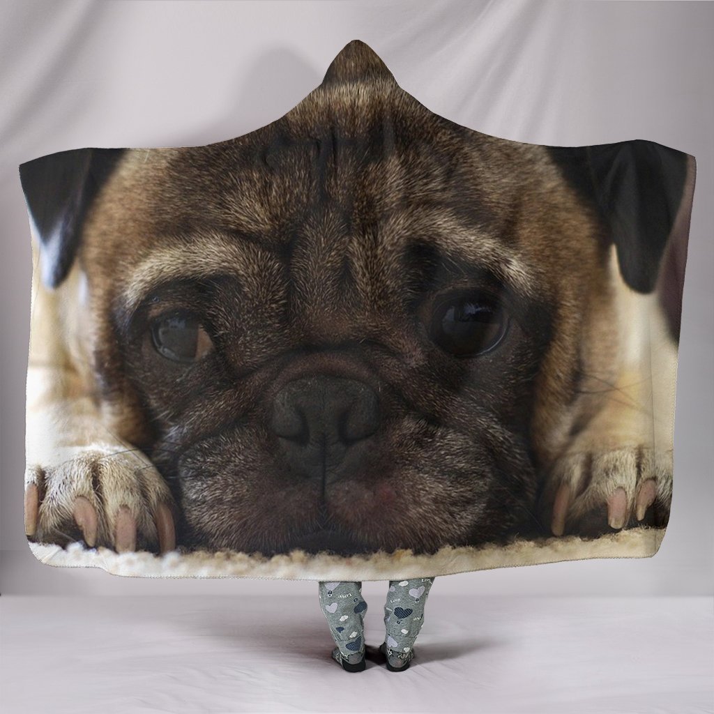 Lovely Pug Dog Print Hooded Blanket-Free Shipping - Deruj.com