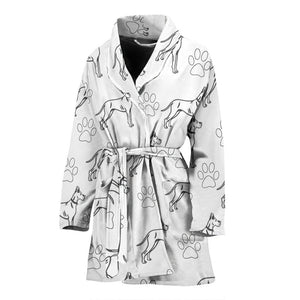 Great Dane Dog Print Women's Bath Robe-Free Shipping - Deruj.com