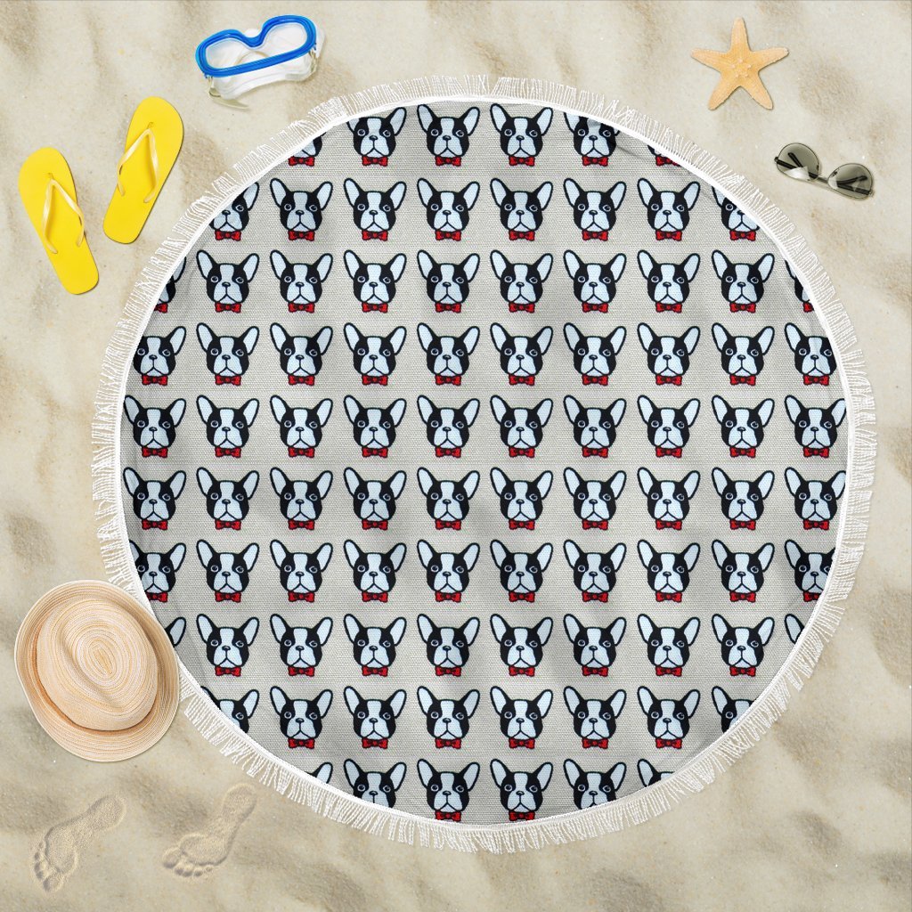 French Bulldog Pattern Print Limited Edition Beach Blanket-Free Shipping - Deruj.com