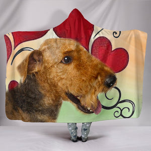 Airedale Terrier Print Hooded Blanket-Free Shipping - Deruj.com