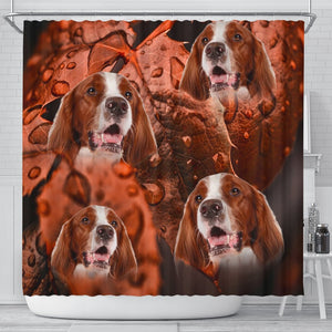 Cute Irish Red and White Setter Print Shower Curtains-Free Shipping - Deruj.com